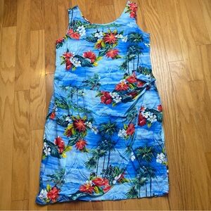 Hilo Hatti Hawaiian Wrap Dress, Size Large, Floral Sleeveless Vacation Resort